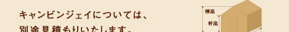 キャンビンジェイについては、別途見積もりいたします。